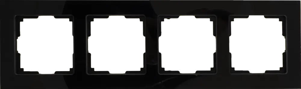 Рамка Werkel Favorit для 4 розеток — элегантное стекло в классическом черном цвете 17781624