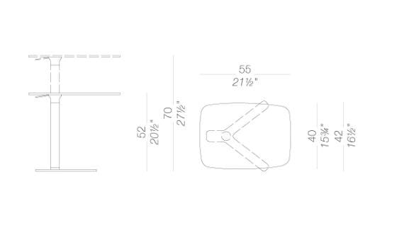 Прямоугольный журнальный столик HPL с регулируемой высотой Lapalma YO ARCH-00149499 - Вид №21