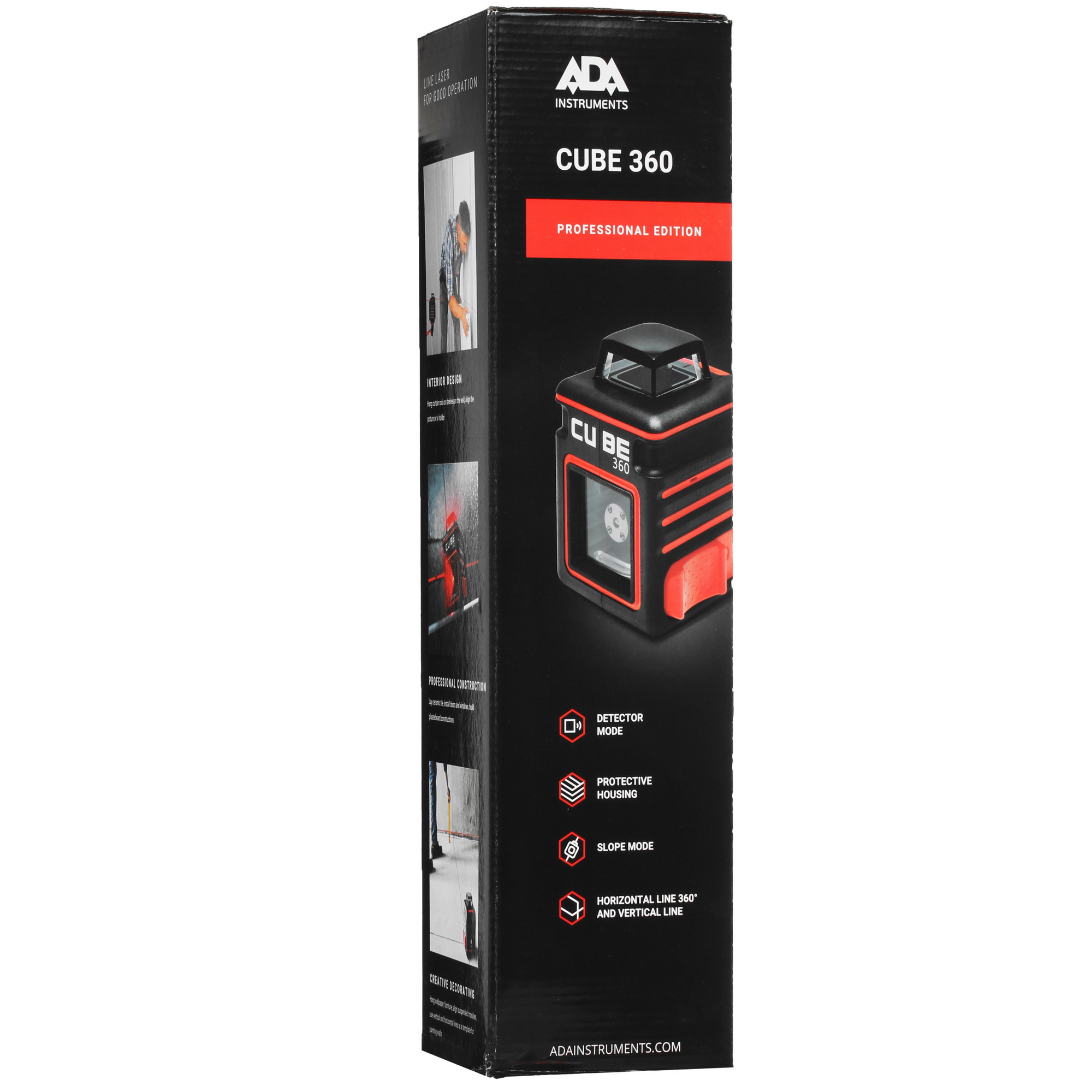 Лазерный нивелир ADA Cube 360 Professional Edition  + лазерный дальномер ADA Cosmo Mini 4757848 STDN-0031408 - Вид №15