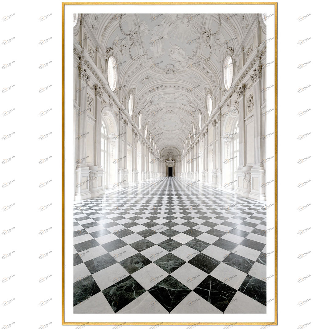 Постер прямоугольный на художественной бумаге 80х60 см "Дворец" EVENHOME ДИЗАЙНЕРСКИЕ 00-3878745 Белый;черный 