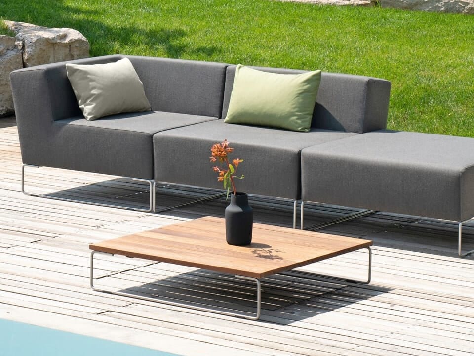 Квадратный низкий садовый журнальный столик из ясеня April Furniture ISY ARCH-00139100