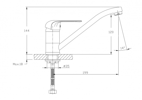 Смеситель для кухни Rush Fiji FI1835-27 хром 11523122 - Вид №1