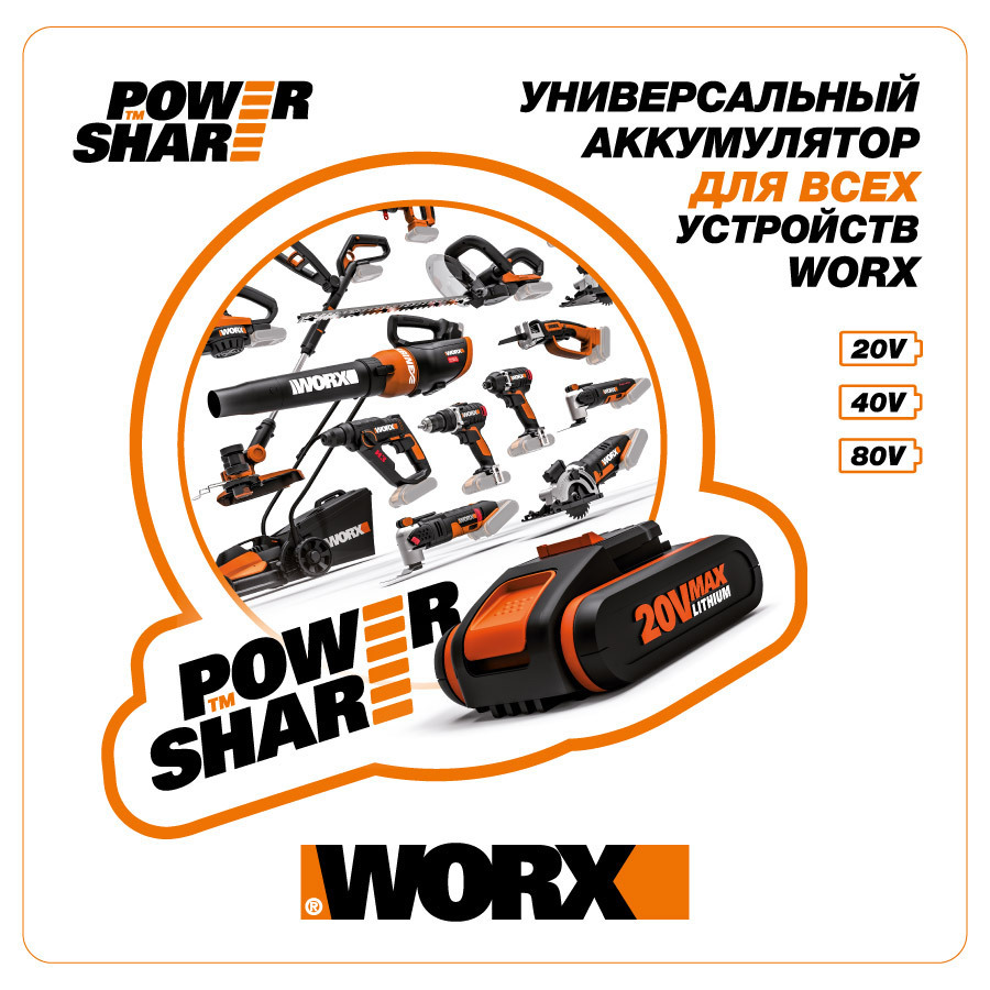 82221079 Зарядное устройство WA3880, 20 В STLM-0022249 WORX  - Вид №6