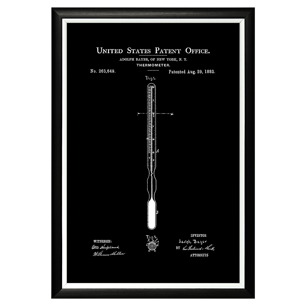 896521419_1818 Арт-постер «Патент Адольфа Байера на термометр, 1882» Object Desire 