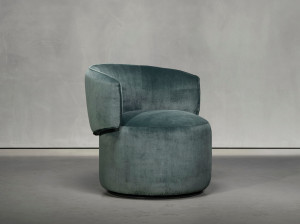 Бархатное вращающееся кресло с подлокотниками