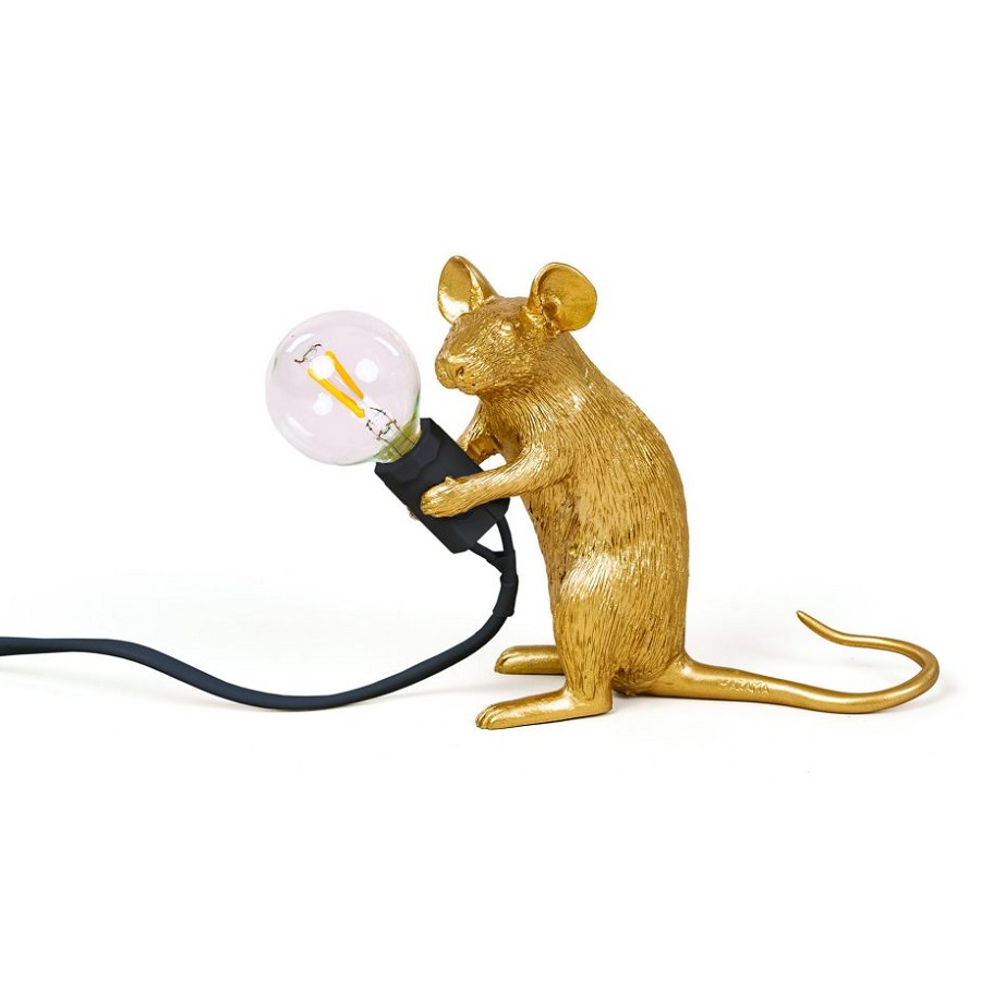 Светильник настольный Mouse Lamp Mac, золотой Seletti 14942GLD - Вид №7