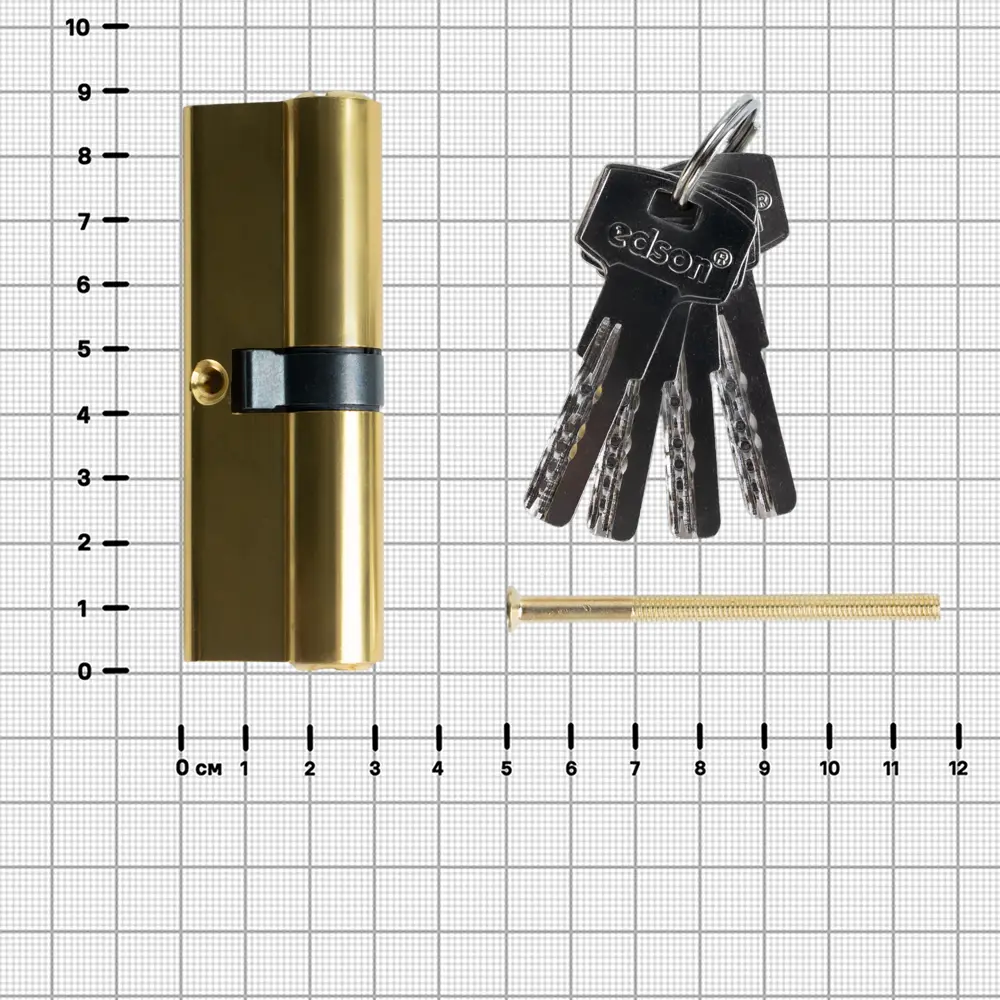 Цилиндр EDS-CYL 45x45 мм ключ/ключ цвет латунь EDSON STLM-2074238 - Вид №3