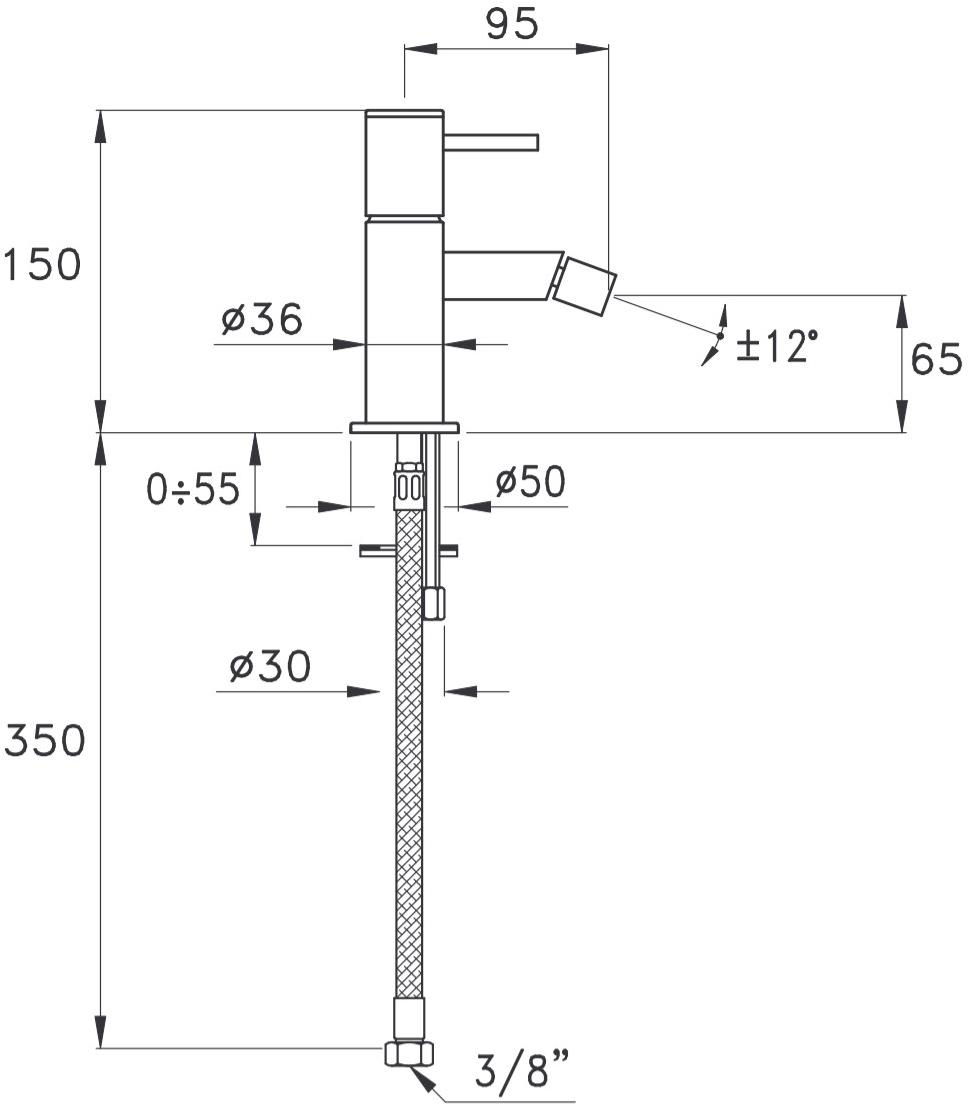 RUBINETTERIE STELLA Смеситель для биде, однорычажный Lucilla Ll00300cr00 - Вид №3