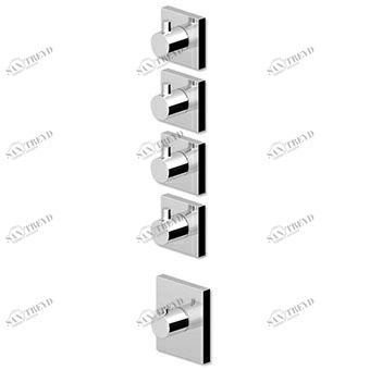ZP8662 - R97823 Встроенный термостатический смеситель для душа 1/2 "с 4-мя запорными кранами. Zucchetti Pan 