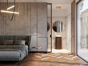 Обшивка из дерева и бархата