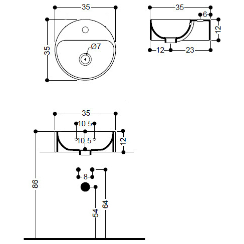41681 Накладная раковина на столешницу  овальная Santreyd  - Вид №1