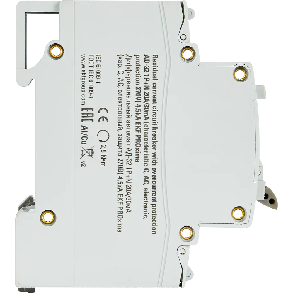 Дифференциальный автомат EKF АД-32 1P N C20 А 30 мА 4.5 кА АС STLM-2094428 - Вид №3