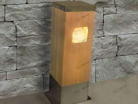 Brillamenti Светодиодный столб из нержавеющей стали и дерева Pole / porto rotondo / ceppo Ce.nn.000.ota.fi