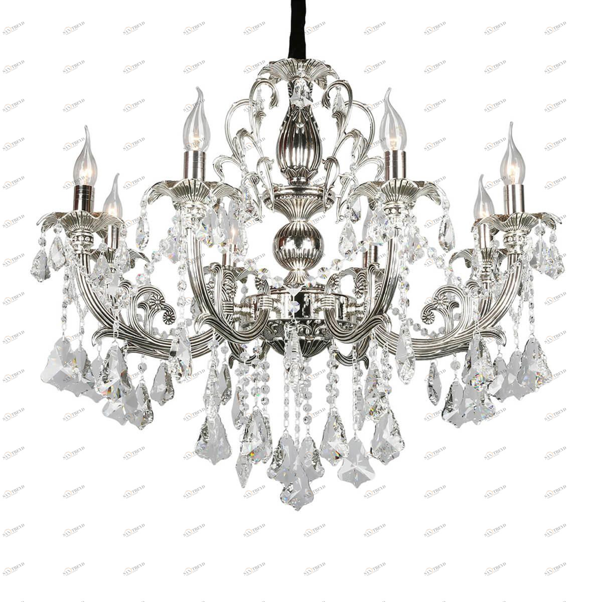 Подвесная люстра Omnilux OML-77713-08 OMNILUX ДИЗАЙНЕРСКИЕ 186218 Серебро 