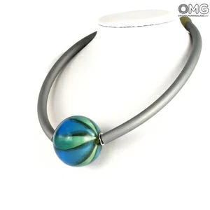 4652 ORIGINALMURANOGLASS Колье Одиссея - Зелёное - муранское стекло OMG 52 см
