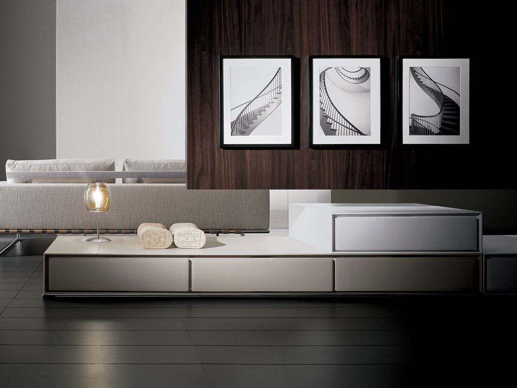 Низкий кожаный шкаф для телевизора с ящиками i 4 Mariani Slick ARCH-00049762 - Вид №2