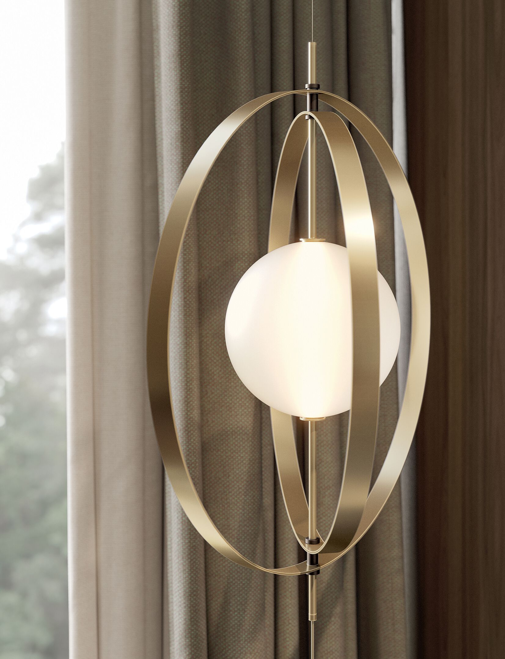 Потолочный светильник-земля с регулируемой яркостью из стали и стекла Bontempi Casa Papillon ARCH-00092974 - Вид №2