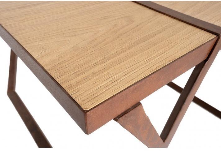 TrackDesign Квадратный стол из кортена и дерева  Tt0680000  - Вид №3