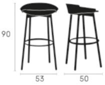 Capdell Высокий табурет со встроенной подушкой Nix 239p - Вид №2