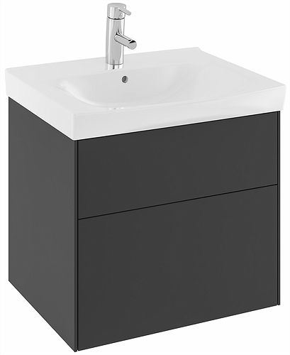 42552 IFO Sense тумба под умывальник с двумя ящиками, W = 600 мм, W1 = 622 мм, глянцевый белый - Вид №5