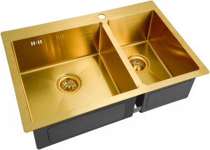 Мойка кухонная ZorG Inox R SZR-78-2-51-L BRONZE из нержавеющей стали, бронза