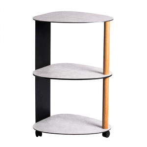 98956 Hippo white-grey журнальный столик трехъярусный 39х44х72см;LIND DNA