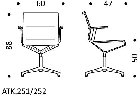 ICF Поворотный сетчатый офисный стул с 4 спицами и подлокотниками Stick chair sun-id-1466737 - Вид №1