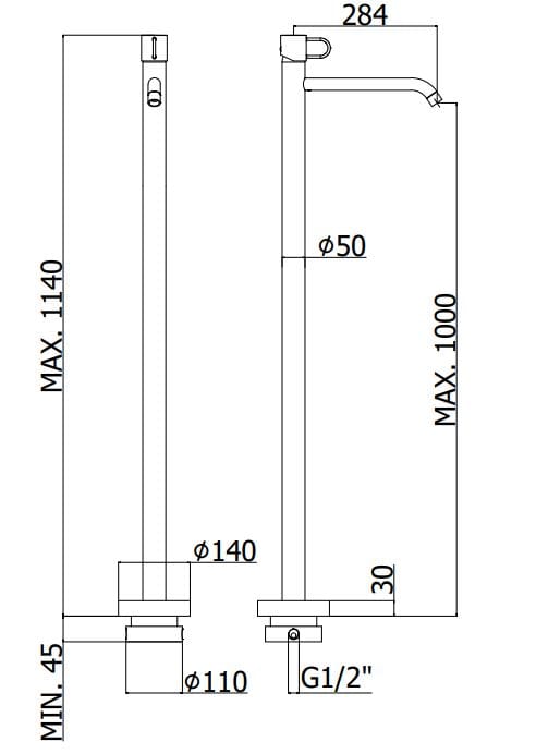 Напольный смеситель для раковины без слива RUBINETTERIA PAFFONI Joker ARCH-00004629 - Вид №1
