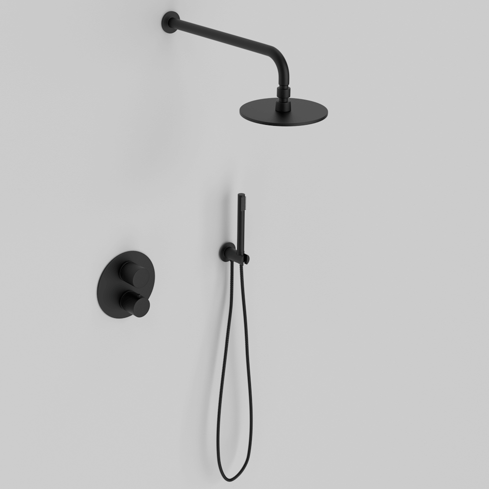 D423-N Термостатический двухходовой встраиваемый душ Duten  - Вид №1