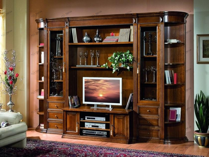 SCAPPINI & C Открытый деревянный книжный шкаф с подставкой под телевизор 35th anniversary 311-315-316