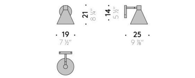 С порошковым покрытием алюминиевый диммируемый настенный светильник DE PADOVA Примечание ARCH-00027314 - Вид №2