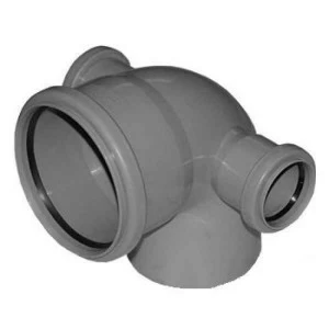 Отвод ПВХ канализационная D110х90° с выходом 50 (левый+правый)