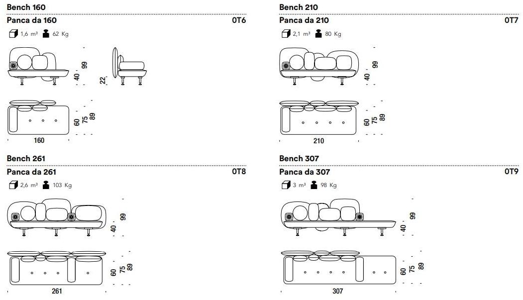 Moroso Скамья из ткани со спинкой sun-id-1385619 - Вид №2