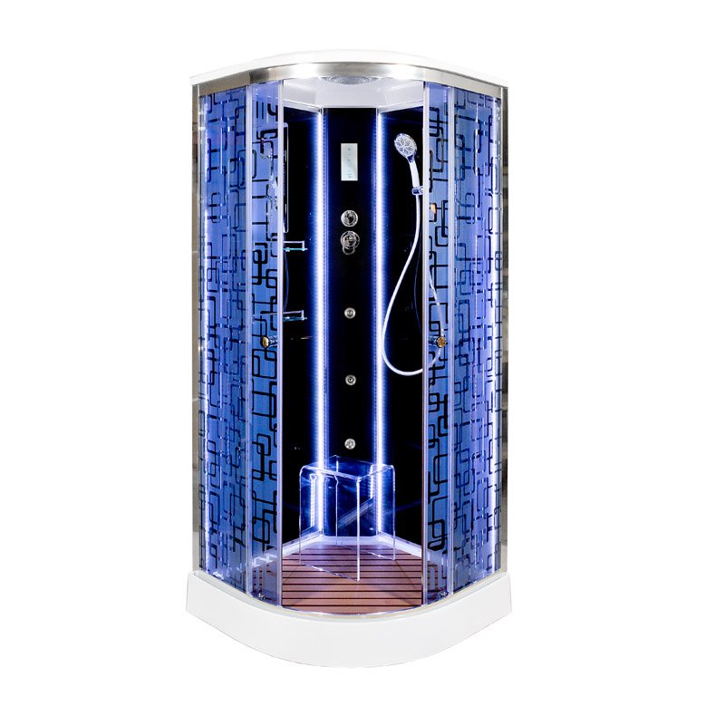 V8015 Душевая кабина DETO Серия V BМ1590 LED с гм. BLACK - Вид №3