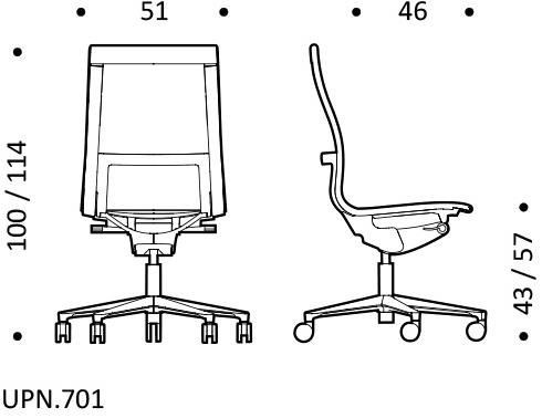 ICF Поворотное офисное кресло из сетки с 5 спицами и колесиками Una chair sun-id-1492929 - Вид №5