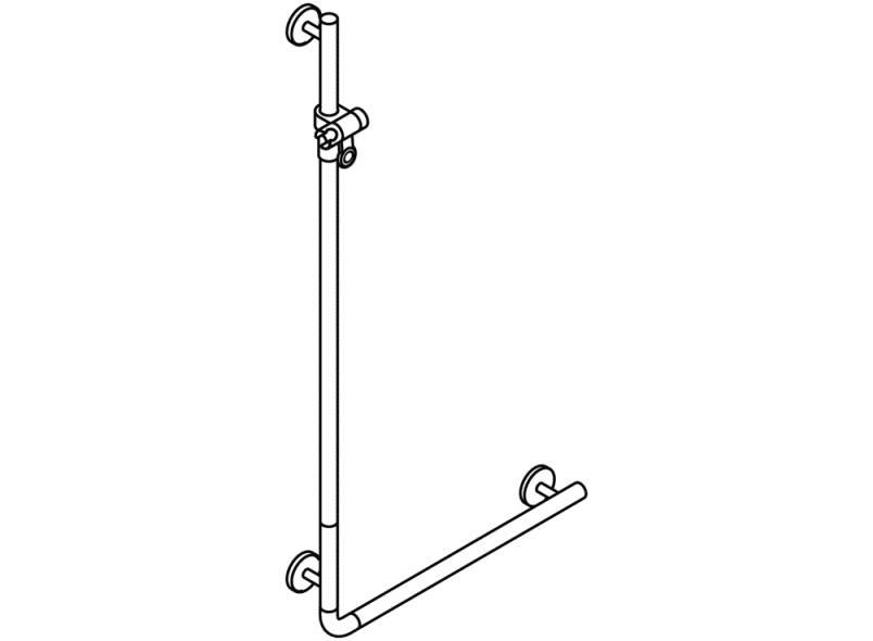 950.33.22051 Угловая ручка с держателем для душа теплое прикосновение HEWI Greifen  - Вид №2