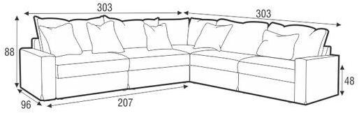 Sits 6-местный модульный угловой диван в ткани Oscar sun-id-1449640 - Вид №2