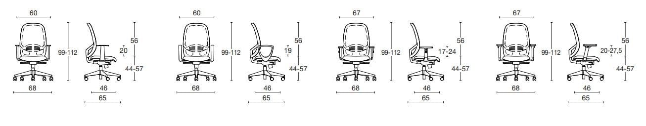 Офисное кресло с сетчатым подлокотником с 5 спицами Diemme Hop ARCH-00108888 - Вид №5