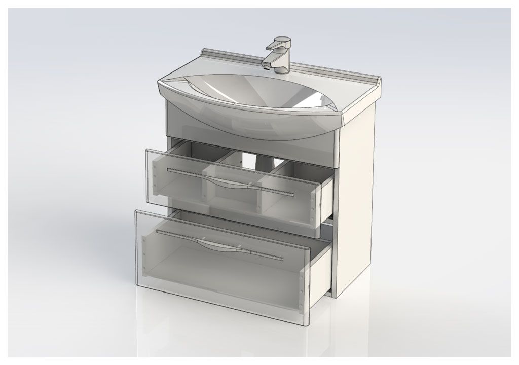 Тумба с раковиной Aquanet Ирвин 65 белый 0020396900177677 - Вид №12