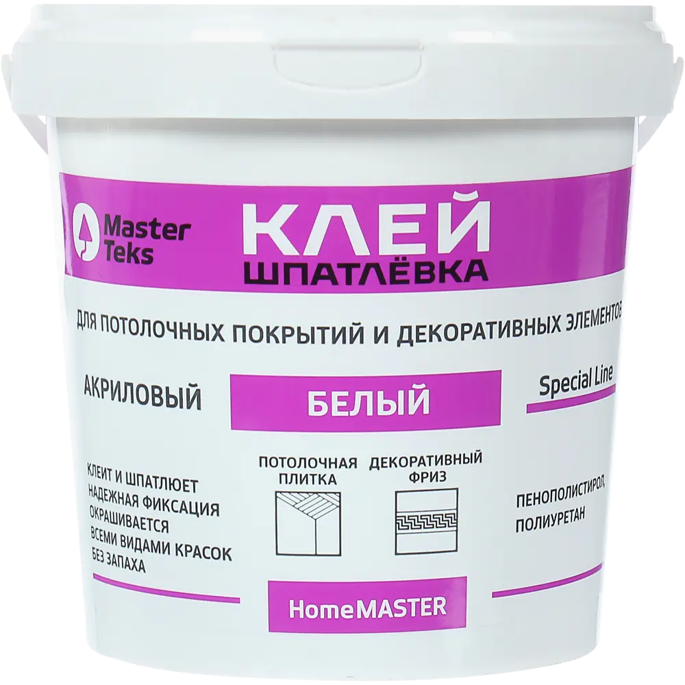 Masterteks Акриловый клей-шпатлёвка для монтажа и декора 1.7 кг 18725165 STLM-0012219