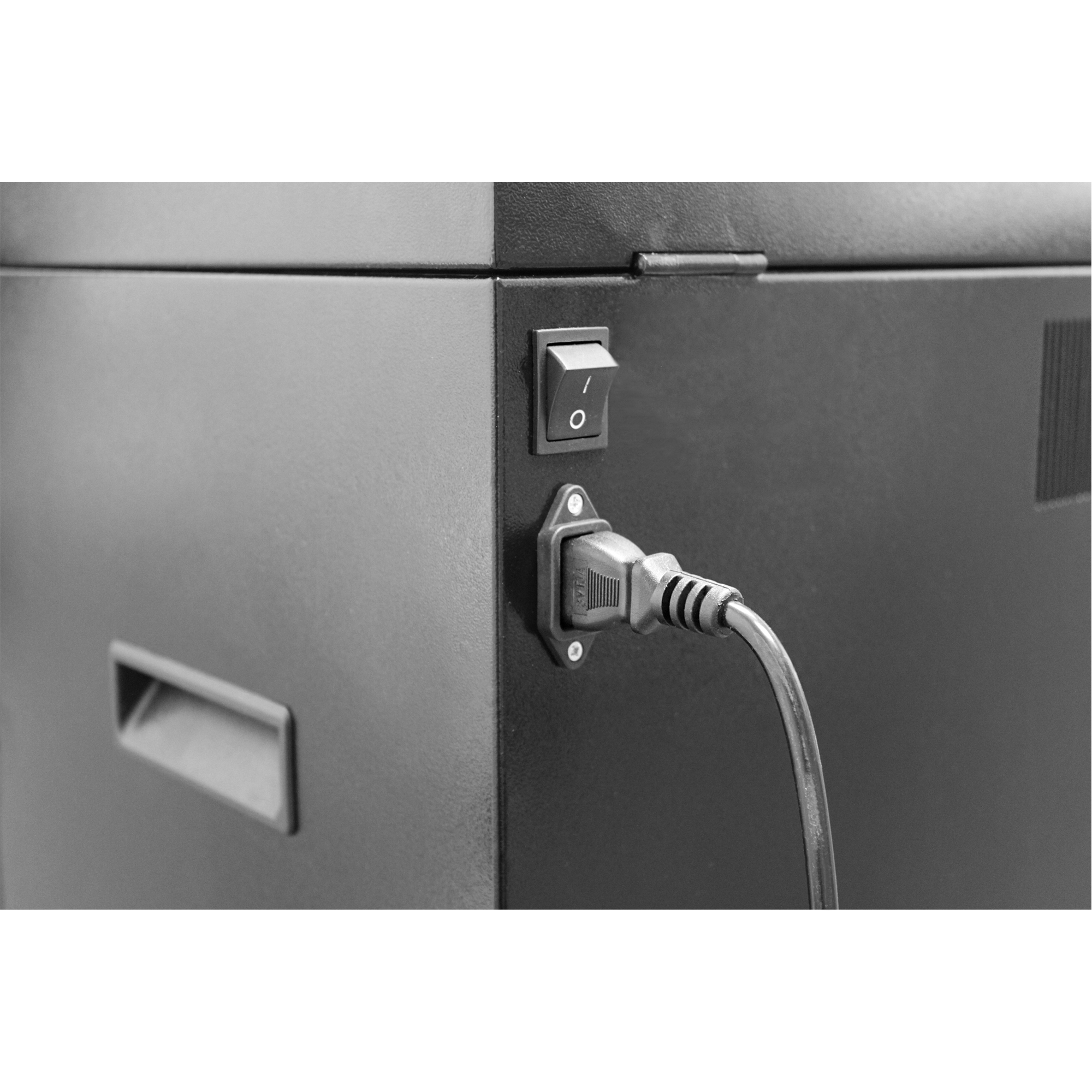 УА92-7 Уничтожитель документов , din p-7 (7 ур-нь секр.), фрагмент 0,8х2мм, 8-9 лист (70г/м2), 92 литра Гелеос Santreyd  - Вид №1