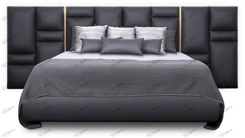 LUXXU Двуспальная кровать из кожи с обитым изголовьем sun-id-1410524