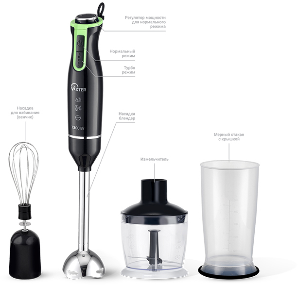 HBW-2310 Блендер погружной vixter 1300вт GAL Santreyd  - Вид №2