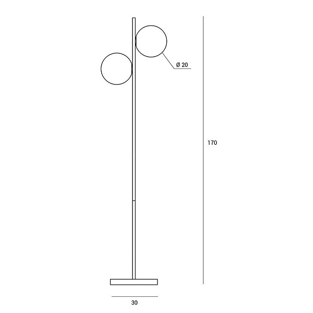 Miloox 1744.71 Торшер из опалового стекла и металла с ножным диммером JUGEN - Вид №2