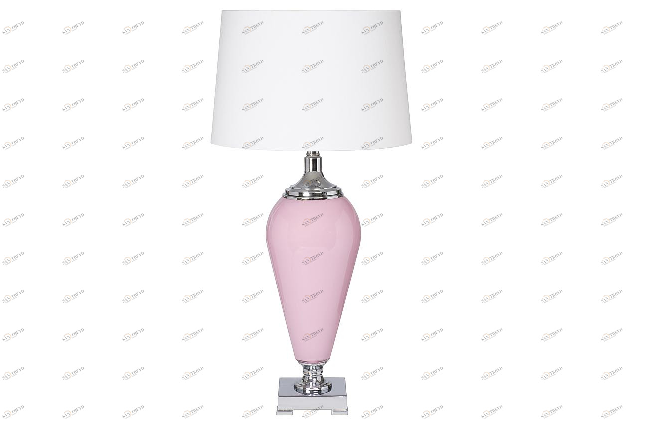 Настольная лампа розовая с белым абажуром 40 см 22-88491 GARDA DECOR ВАЗА 00-3861129 Белый;розовый 