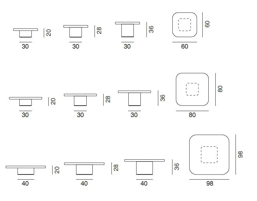 Квадратный журнальный столик из кожи и стекла de Sede DS-3011 ARCH-00115660 - Вид №3