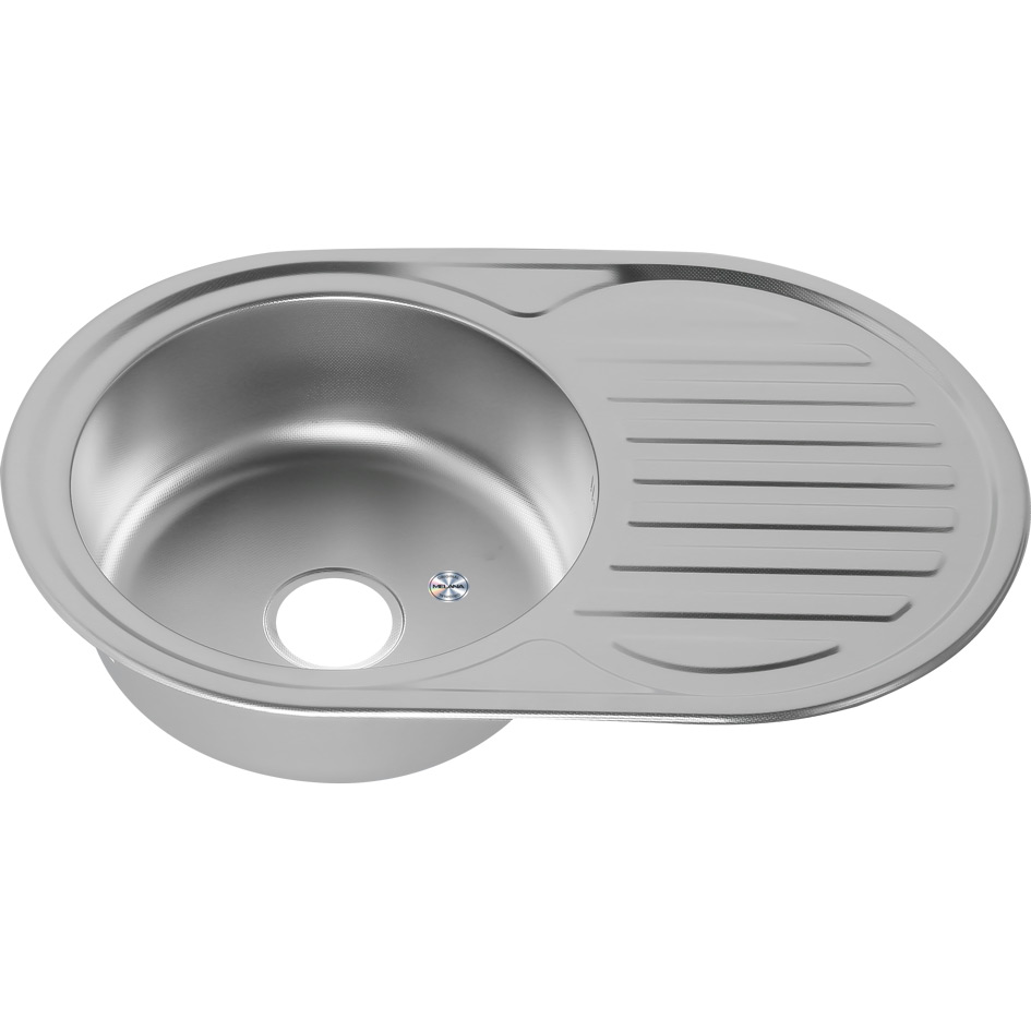 Мойка 7750 U MELANA 0,8/180 ДЕКОР врезная овальная с сифоном (163D t *12) 163D t (*12)