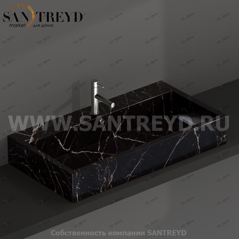 SCQ91PN Подвесная раковина настенная прямоугольная Ceramica Globo  черная 