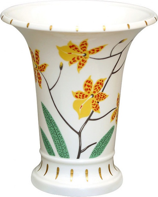 10615350 Императорский фарфоровый завод Ваза "Тигровая орхидея" "Ампирная" Фарфор твердый 