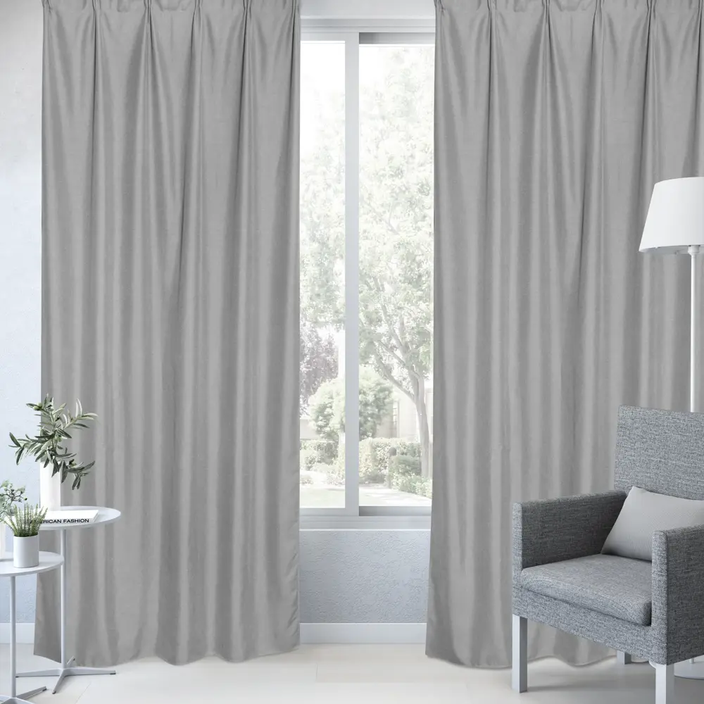 Штора на ленте Inspire Vieste 160x280 см цвет серый 88311135 STLM-2005422  - Вид №5